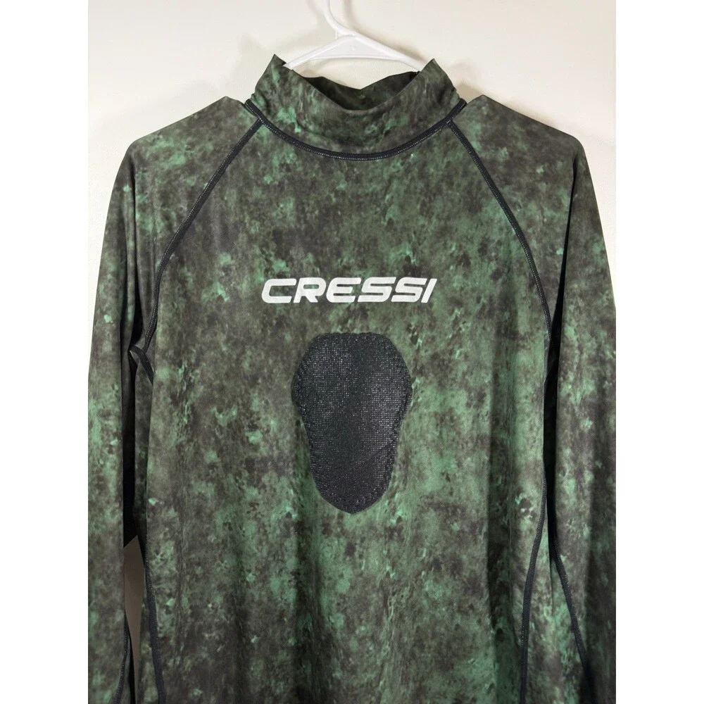 Cressi Hunter Rash Guard Adult 2XL Green Camo Long sleeve Great Condition